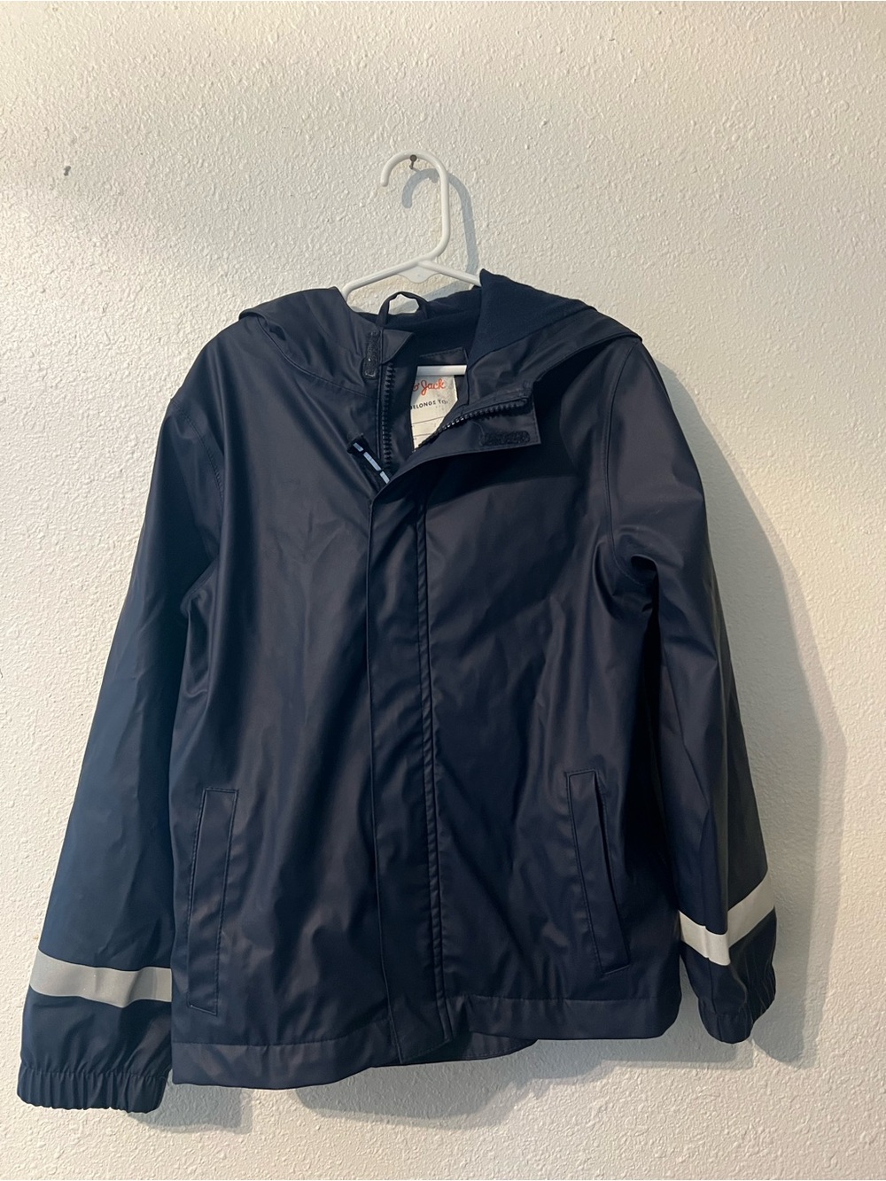 Cat &Jack Kids Navy Hooded Rain Jacket Unisex Small (6/7)